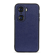 Custodia Lusso Pelle Cover B02H per Huawei Honor 60 Pro 5G Blu