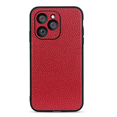 Custodia Lusso Pelle Cover B02H per Huawei Honor 60 SE 5G Rosso