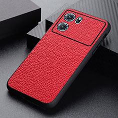 Custodia Lusso Pelle Cover B02H per Oppo K10 5G Rosso