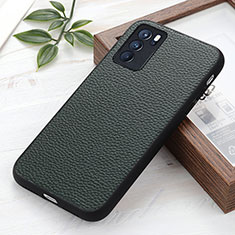 Custodia Lusso Pelle Cover B02H per Oppo Reno6 Pro 5G India Verde