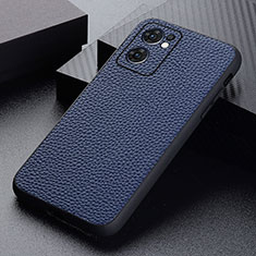 Custodia Lusso Pelle Cover B02H per Oppo Reno7 5G Blu