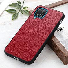 Custodia Lusso Pelle Cover B02H per Samsung Galaxy A12 5G Rosso