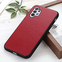 Custodia Lusso Pelle Cover B02H per Samsung Galaxy M32 5G Rosso