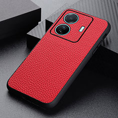 Custodia Lusso Pelle Cover B02H per Vivo iQOO Z6 Pro 5G Rosso