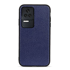 Custodia Lusso Pelle Cover B02H per Xiaomi Redmi K50 5G Blu