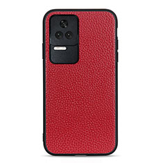 Custodia Lusso Pelle Cover B02H per Xiaomi Redmi K50 5G Rosso