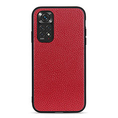 Custodia Lusso Pelle Cover B02H per Xiaomi Redmi Note 11 4G (2022) Rosso