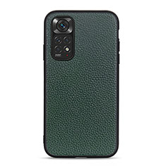 Custodia Lusso Pelle Cover B02H per Xiaomi Redmi Note 11S 4G Verde