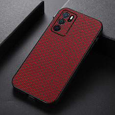 Custodia Lusso Pelle Cover B05H per Oppo A16 Rosso