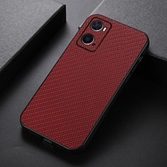 Custodia Lusso Pelle Cover B05H per Oppo A76 Rosso