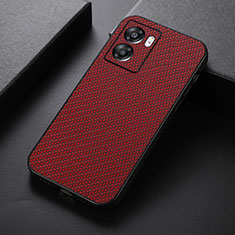 Custodia Lusso Pelle Cover B05H per Oppo A77 5G Rosso