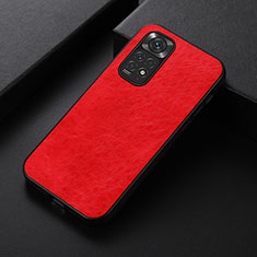 Custodia Lusso Pelle Cover B05H per Xiaomi Redmi Note 11 4G (2022) Rosso