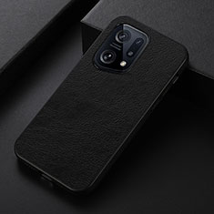 Custodia Lusso Pelle Cover B06H per Oppo Find X5 5G Nero