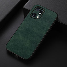 Custodia Lusso Pelle Cover B06H per Oppo Find X5 Pro 5G Verde