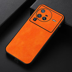Custodia Lusso Pelle Cover B06H per Vivo X80 Pro 5G Arancione