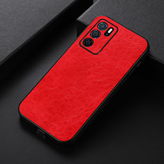 Custodia Lusso Pelle Cover B07H per Oppo A16 Rosso