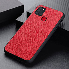 Custodia Lusso Pelle Cover B07H per Samsung Galaxy A21s Rosso