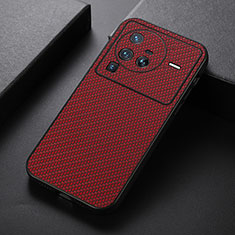 Custodia Lusso Pelle Cover B07H per Vivo X80 Pro 5G Rosso