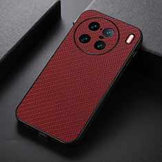 Custodia Lusso Pelle Cover B07H per Vivo X90 Pro+ Plus 5G Rosso