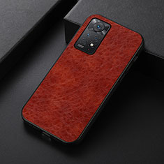 Custodia Lusso Pelle Cover B07H per Xiaomi Redmi Note 11 Pro 5G Marrone