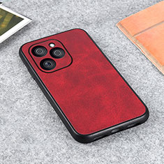 Custodia Lusso Pelle Cover B08H per Huawei Honor 60 SE 5G Rosso