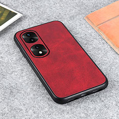 Custodia Lusso Pelle Cover B08H per Huawei Honor 70 Pro 5G Rosso