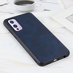 Custodia Lusso Pelle Cover B08H per OnePlus 9 5G Blu