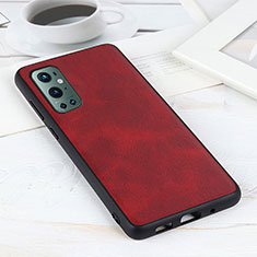 Custodia Lusso Pelle Cover B08H per OnePlus 9 Pro 5G Rosso