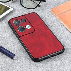 Custodia Lusso Pelle Cover B08H per Oppo Reno9 Pro+ Plus 5G Rosso