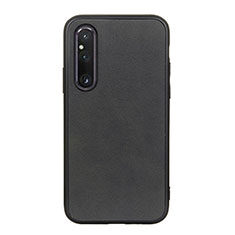 Custodia Lusso Pelle Cover B08H per Sony Xperia 1 V Nero