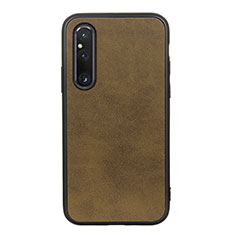 Custodia Lusso Pelle Cover B08H per Sony Xperia 1 V Verde