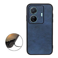 Custodia Lusso Pelle Cover B08H per Vivo iQOO Z6 Pro 5G Blu