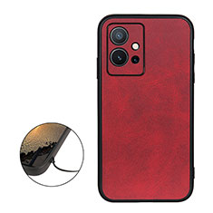 Custodia Lusso Pelle Cover B08H per Vivo T1 5G India Rosso