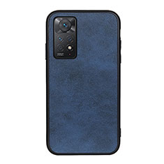 Custodia Lusso Pelle Cover B08H per Xiaomi Redmi Note 11 Pro 5G Blu