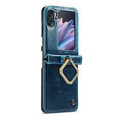 Custodia Lusso Pelle Cover C01S per Oppo Find N2 Flip 5G Blu