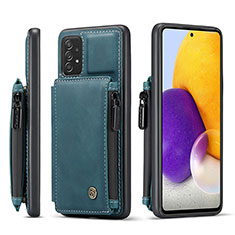 Custodia Lusso Pelle Cover C01S per Samsung Galaxy A72 5G Blu