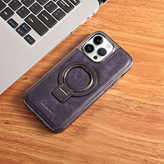 Custodia Lusso Pelle Cover con Mag-Safe Magnetic JD1 per Apple iPhone 16 Pro Viola