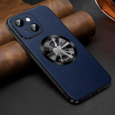 Custodia Lusso Pelle Cover con Mag-Safe Magnetic LD2 per Apple iPhone 13 Blu