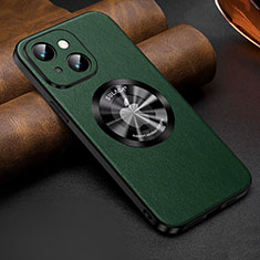 Custodia Lusso Pelle Cover con Mag-Safe Magnetic LD2 per Apple iPhone 14 Verde