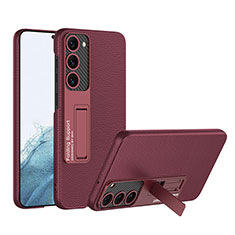 Custodia Lusso Pelle Cover con Supporto AC1 per Samsung Galaxy S23 5G Rosso