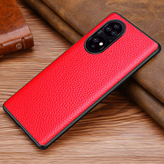 Custodia Lusso Pelle Cover DL1 per Huawei P50 Rosso