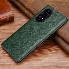 Custodia Lusso Pelle Cover DL1 per Huawei P50 Verde