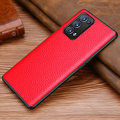 Custodia Lusso Pelle Cover DL1 per Oppo Reno6 Pro 5G Rosso