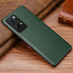 Custodia Lusso Pelle Cover DL1 per Oppo Reno7 Pro 5G Verde