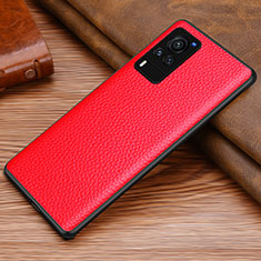 Custodia Lusso Pelle Cover DL1 per Vivo X60 Pro 5G Rosso