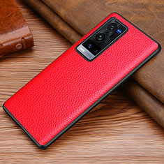 Custodia Lusso Pelle Cover DL1 per Vivo X60 Pro+ Plus 5G Rosso