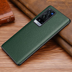 Custodia Lusso Pelle Cover DL1 per Vivo X60 Pro+ Plus 5G Verde