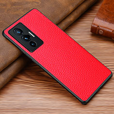 Custodia Lusso Pelle Cover DL1 per Vivo X70 5G Rosso