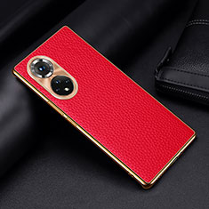 Custodia Lusso Pelle Cover DL2 per Huawei Honor 50 5G Rosso