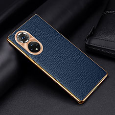 Custodia Lusso Pelle Cover DL2 per Huawei Honor 50 Pro 5G Blu